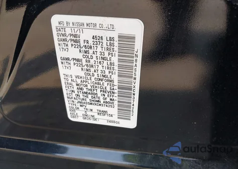 2012 Nissan Rogue Sv from USA, damaged, VIN JN8AS5MVXCW374252